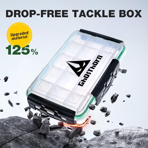 Ghosthorn Fishing Tackle Box, Waterproof 3600 and 3700 Tackle Trays, Plastic Tackle Box Organizer with Removable Dividers Storage Lure Box for Lures 1 Pack (3600 * 1) - size: 3600*1