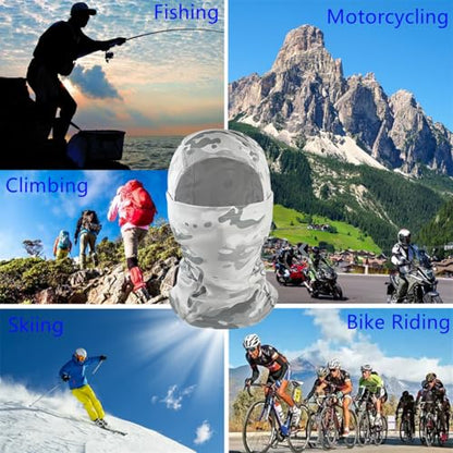 4 Pieces Balaclava Mask Sun Protection Hood Face Cover Full Head Mask for Men and Women for Hunting Fishing Skiing - color: Camo