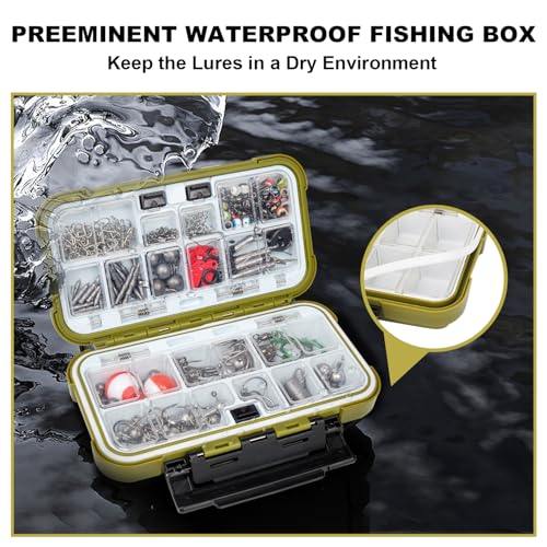 GOTOUR 128/209/240/265pcs Fishing Lures Kit with Tackle Box, All-in-1 Fishing Accessories Gear Set with Soft Lure, Minnow, Crankbait, Hooks, Sinkers, and Terminal Tackle Kit, Fishing Gifts for Men - color: D-265 pcs Pro Tackle Kit