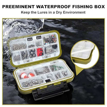 GOTOUR 128/209/240/265pcs Fishing Lures Kit with Tackle Box, All-in-1 Fishing Accessories Gear Set with Soft Lure, Minnow, Crankbait, Hooks, Sinkers, and Terminal Tackle Kit, Fishing Gifts for Men - color: D-265 pcs Pro Tackle Kit