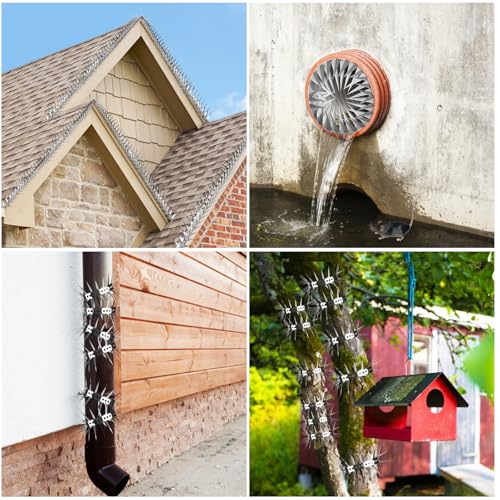 Bird Spikes 32 FT Anti Climb Spikes Stainless Steel Bird Squirrel Deterrent | Acts as squirrel baffles for bird feeders, stops squirrels stealing bird food - size: 32 FT