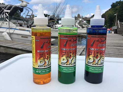PAUTZKE'S High Octane Fire Dye - UV-Enhanced Bait Dye, Fishing Lure Dye for Live Bait, Suitable in Fresh or Saltwater, Great Fishing Lure Paint, Effective Minnow Dye, 4 Oz - color: Gold
