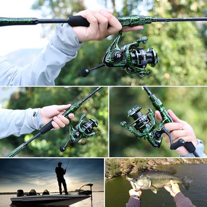 Sougayilang Berdea L Fishing Rod, 2-Piece IM6 Carbon Fiber Strong Casting & Spinning Rods for Bass, Trout, Walleye, Catfish - color: Spinning, size: 6'6" Medium- Fast- 2piece