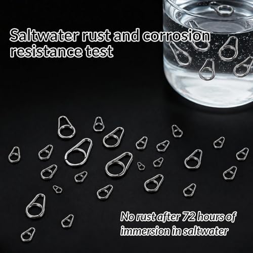 FishTrip Pear Oval Fishing Clips - 100 Pack Quick Change Connector for Lure | Stainless Steel Double Lock Fishing Snaps, 10 Sizes #00 to #8 Clips for Bass Lures Crankbait Saltwater Freshwater 30-117LB - size: 3# 100pcs