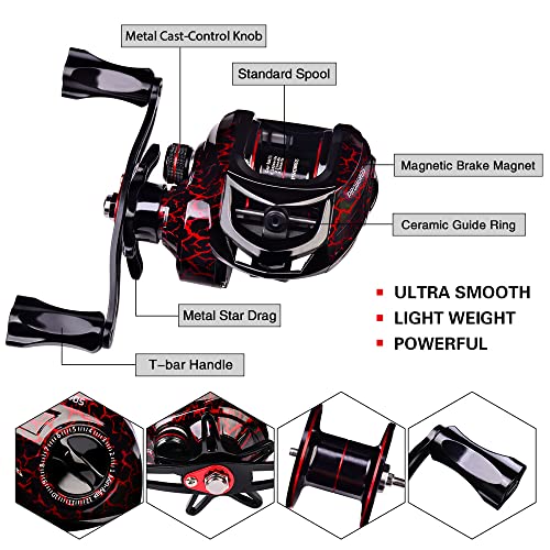 Fishing Rod and Reel Combo, 6.9ft Carbon Fiber Telescopic Fishing Pole with Spinning/Baitcasting Reel Combos, Sea Saltwater Freshwater Ice Bass Fishing Tackle Set Fishing Rods Kit - color: B:Baitcasting Combo 6.9FT+Left Handed Reel