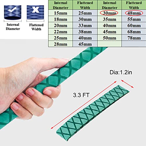 3.3 FT Fishing Rod Shrink Wrap Tubing, 1.2 Inch Non-Slip Heat Shrink Grip | 3.3 Foot Heat Shrink Tubing 1.2 inch Dia Green, Non-Slip and Waterproof. Easy Heat Application for A Custom Grip Fit. - size: Dia 30mm-1.2''(3.3 feet,Green)