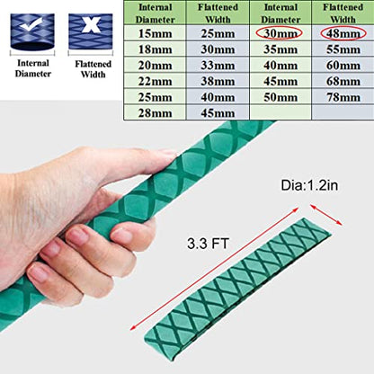 3.3 FT Fishing Rod Shrink Wrap Tubing, 1.2 Inch Non-Slip Heat Shrink Grip | 3.3 Foot Heat Shrink Tubing 1.2 inch Dia Green, Non-Slip and Waterproof. Easy Heat Application for A Custom Grip Fit. - size: Dia 30mm-1.2''(3.3 feet,Green)
