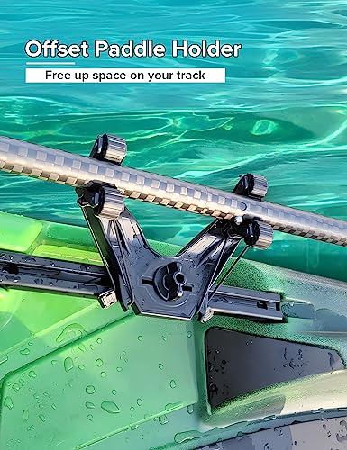 Kayak Paddle Holder, Kayak Accessories for Fishing, Dual Head Kayak Track Mount Accessories, Offset Paddle Holder for Kayaking, Kayak Rail Accessories - style: Offset Paddle Holder 2Pack