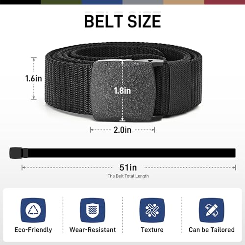 UNGGJKB Men's Tactical Belt, Nylon Casual Elastic Belt, Work Belt That Can Be Cut And Adjusted - color: Brown/Red/Black
