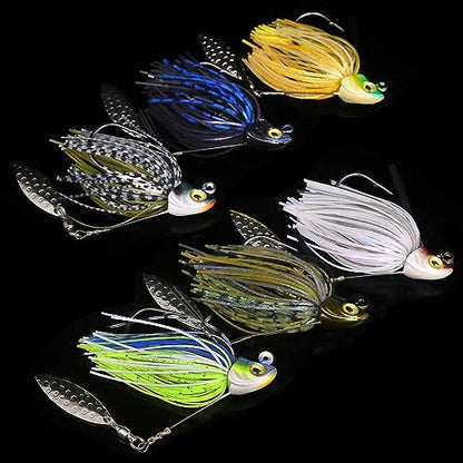 Swim-Jigs-for-Bass-Fishing-Lures Swimbait Underspin Swimming Bass Jigs 1/2 3/8 1/4 oz - color: Sexy Shad 2 Pack, size: 3/8 oz