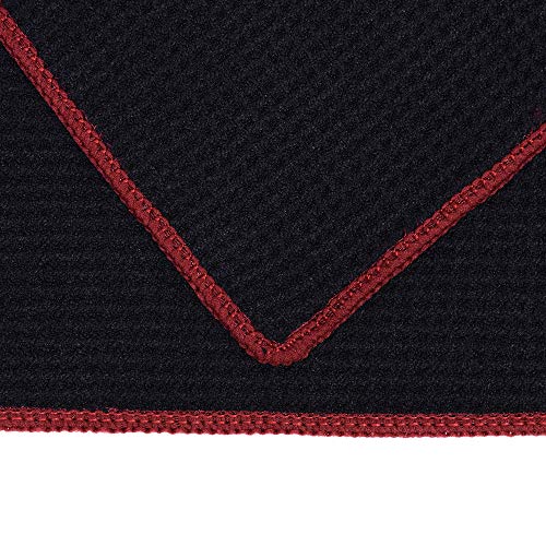 Mile High Life | Pro Tour Caddy Towel | 17" x 40" with 8" Center Slit | Premium Microfiber Waffle Texture - color: Black Red, size: 17" x 40"