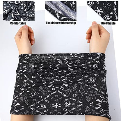SATINIOR Summer Camo Neck Gaiter UV Protection Cooling Face Mask Sun Hood Bandanas for Men Women Sunscreen Breathable Bandana - style: Horror Style