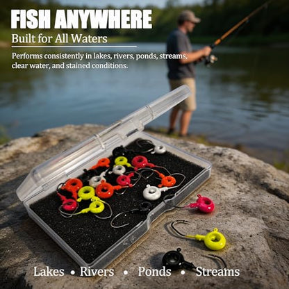 20 Pcs Crappie Jigs Kit, Scent Holder Crappie Jig Heads for Bass Panfish Walleye Fishing, 1/8oz, 1/16oz - color: 1/8oz, 1/16oz - 20 Pcs