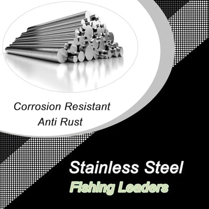 QISHUO Rigs Stainless Fishing Leader Steel High Strength Fishing Leader Saltwater Fishing Freshwater Wire Leaders Lures White Nickel - size: Size #2 (7.8in-30lb) 40pcs
