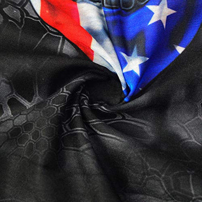 Obacle Neck Gaiter Face Mask Bandana for Dust Wind Sun Protection for Men Women - color: Skull Blue-red Flag Face