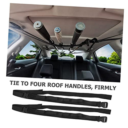 2Pcs Vehicle Mounted Fishing Rod Holder Strap Portable Car Fishing Pole Carrier Durable Fixing Band for Easy Installation and Storage of Up to Rods