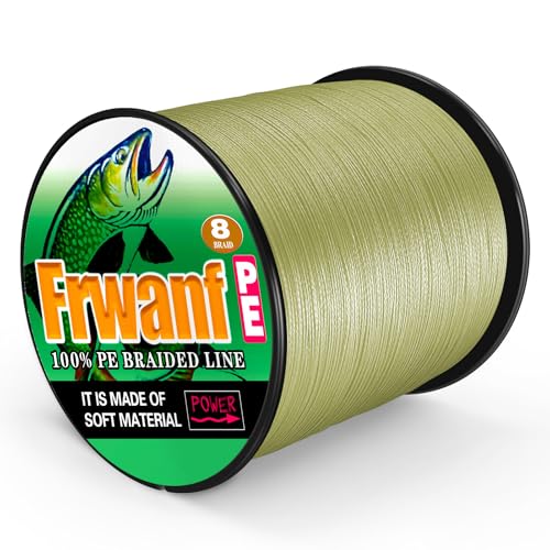 Braided Fishing Line 8 Strands of Super Strong PE Fishing line Extreme Power Fishing Braided line is Used for Saltwater and Freshwater Fishing - color: Army Green, size: 6LB 0.10MM-328Yds