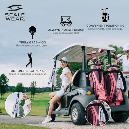 Rippit Magnetic Waffle Golf Towel – Large 16"x24" Microfiber Golf Club Ball Magnet Clip to Hang on Bag Cart Strong Premium Strength Ultra Absorbent Gear Men Gift (Rippit Gray) - color: Rippit Gray