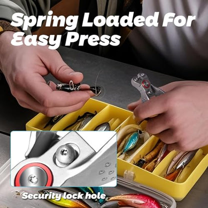 Portable Fishing Line Cutter Mini Stainless Steel Braid Line Remover Scissors Clipper Nippers Quick Fly Fishing Knot Tying Tool Accessories with Retractors Small Mono and Fluoro Lines Cutters