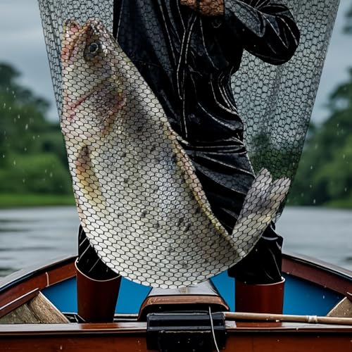 Yeahmart Fishing Landing Net with Telescoping Pole Handle, Foldable Fish Net Freshwater with Fish-Friendly Mesh for a Safe Release, Fishing Gear and Accessories for Men Women, Extend to 36-75 Inches