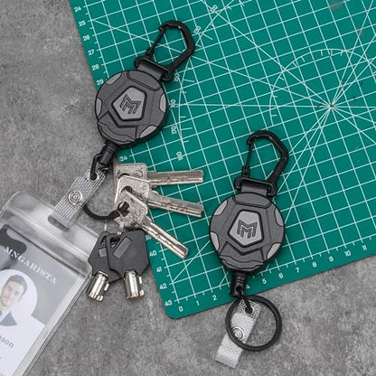 MNGARISTA 8-Pack Retractable Keychain, Heavy Duty Carabiner Badge Holder, Tactical ID Badge Reel with 31.5” Steel Retractable Cord, 8.0 oz - style: 8-Pack