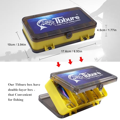 100 Pcs Fishing Lures Ploppers Equipment Tackle Gear Box for Bass, Floating Rotating Tail, Hard Fish Kit with Soft Lure,Hooks, Accessories Tools,Plastic Bait, Swimbait