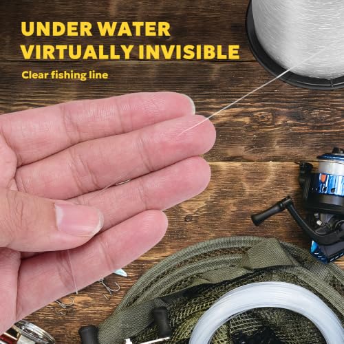 SF Monofilament Fishing Line Premium Spool X-Strong Mono Nylon Material Leader Line for Saltwater Freshwater 8/10/12/15/20/25/30/40/50/60/80/100LB - color: Clear, size: 150LB/0.054in/295Yds