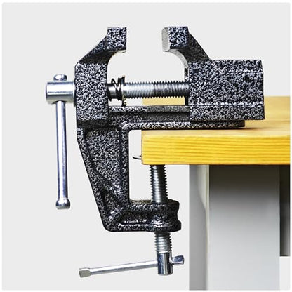 Mini Bench Vise and Fishing Hook Sharpener, Small Jeweler Table Clamp Small Hobby Bench Vice, Craft Repair Tool Portable Table Vise for Woodworking, Drilling, Metalworking, and Sawing