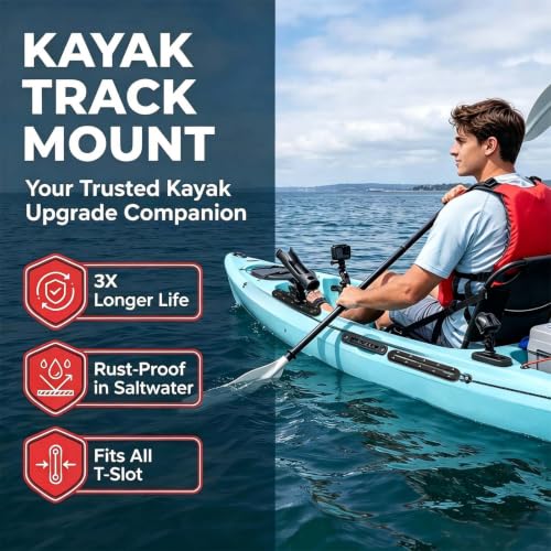 Kayak Track,Low Profile Kayak Rail Mount,Kayak Gear Track for Fishing Rod Holder, Fish Finder, Cup Holder, Paddle Holder, Anchor Cleats & All T-Slot Kayak Accessories - size: 9 Inch，4 Pcs