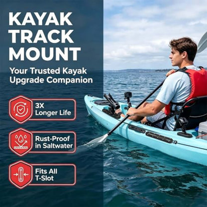 Kayak Track,Low Profile Kayak Rail Mount,Kayak Gear Track for Fishing Rod Holder, Fish Finder, Cup Holder, Paddle Holder, Anchor Cleats & All T-Slot Kayak Accessories - size: 9 Inch，4 Pcs