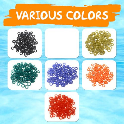 Reaction Tackle Wacky Rig Tool and O-Rings for Soft Plastic Worms, Bass Fishing Wacky Rig and Neko Rig Stick Bait Setup for Largemouth and Smallmouth - color: 125 Watermelon O-rings