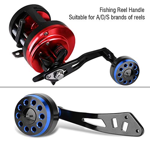 Tbest Knob Power Handle Grip,Fishing Reel Handle CNC Knob with Fittings Replacement Parts Accessory - color: Black+Blue