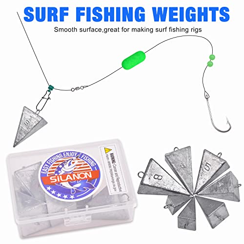Pyramid Sinkers Fishing Weights Sinkers Saltwater Surf Fishing Weights Pyramid Weights Ocean Saltwater Fishing Gear Tackle 1oz 2oz 3oz 4oz 5oz 6oz 8oz - style: 10pcs Mixed Kit