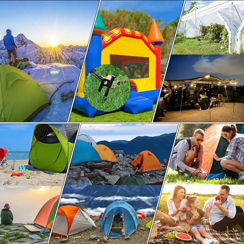 8 Pack Tent Stakes Heavy Duty Metal Tent Pegs for Camping Steel Tent Stakes 16 inch Unbreakable and Inflexible - size: 16 IN