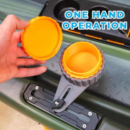 Kayak Bait Container, Magnetic Lid, No-Drill Track Mount - color: Gray