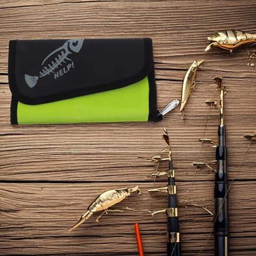 DOITOOL Waterproof Soft Bait Tackle Bag with Detachable Large Capacity Storage Pouch, Fluorescent Green Portable Rig and Lure Organizer for Freshwater and Saltwater Fishing