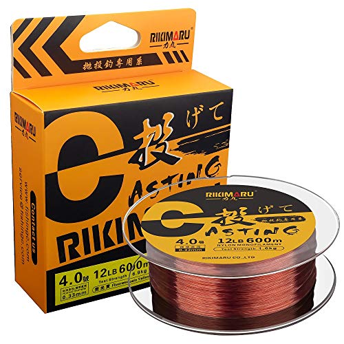 RIKIMARU Premium Monofilament Fishing Line-Strong and Abrasion Resistant Mono Line-Superior Nylon Material Fishing Line - color: Wine Red, size: 660Yds/0.16mm/4LB