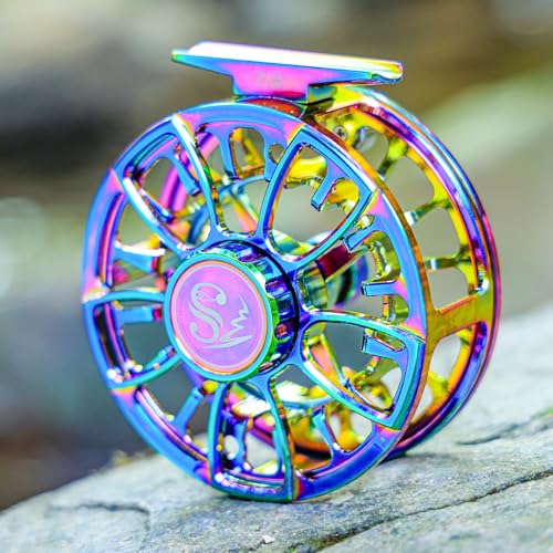 Sougayilang Fly Fishing Reel, Size 5/6,7/8 CNC-Machined Aluminum Alloy Fly Reel,Powerful Lightweight Fly Reels for Trout Fishing - size: 7/8 wt