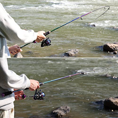 Sougayilang Fishing Rod and Reel Combo, Medium Fishing Pole with Baitcasting Reel Combo, 2-Piece Fishing Combo - color: B: Spinning Rod and Reel Combo, size: 7' Medium