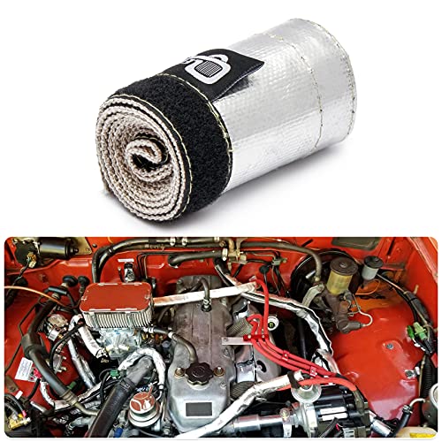 Heat Shroud Aluminized Sleeving Heat Shield fuel line wire heat sleeve 3/4" I.D. x 3FT with 10 Pcs 7.8Inch Stainless Steel Cable Metal Zip Ties - size: 3/4"I.D.x 3FT