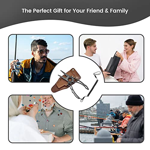 Titanium Fishing Pliers, Premium Saltwater Fishing Gear, Tungsten Cutters, Split Ring Hook Remover, Knot Tying Tool with Lanyard, Ice Fishing, Sea Fishing Kit Gifts for Men - color: Standard