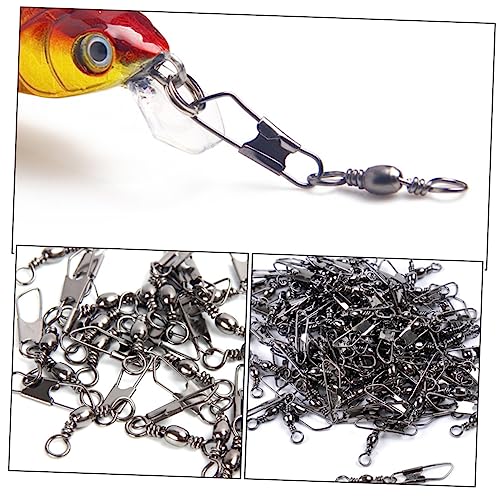 50Pcs Fishing Swivels Snap Connectors 6# 8# 10# 12# 14# Assorted Sizes Durable Fishing Tackle for Freshwater Fishing Fish Line and Lure Connectors
