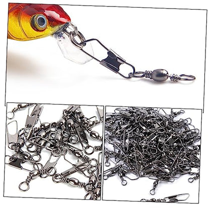 50Pcs Fishing Swivels Snap Connectors 6# 8# 10# 12# 14# Assorted Sizes Durable Fishing Tackle for Freshwater Fishing Fish Line and Lure Connectors