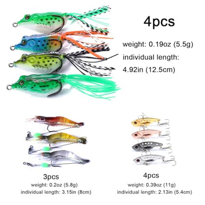 Fishing Lures Kit Minnow Popper Crank Baits Freshwater Bass Fishing Baits Set - color: DYP50PCSA