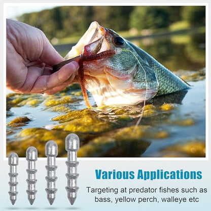 SILANON Fishing Nail Weights Kit,30pcs Wacky Worm Weights Insert Sinkers Fishing Weights Nail Sinker Weights for Soft Worm Lures Neko Rig Wacky Rig Bass Fishing - size: 30pcs-1/16oz