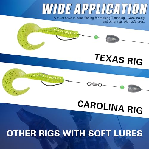 Bullet Fishing Sinkers Weights Worm Weights for Bass Fishing Slip Sinkers for Pitching and Flipping Texas Rigs Saltwater Freshwater - style: 3/8oz-40pcs