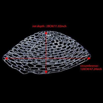 Fly Fishing Landing Net, Outdoor Collapsible Fishing Landing Net Soft Clear Rubber Net Replacement Mesh Bag Fishing Net Replacement Accessory for Fishing Catch and Release(Large 120CM)