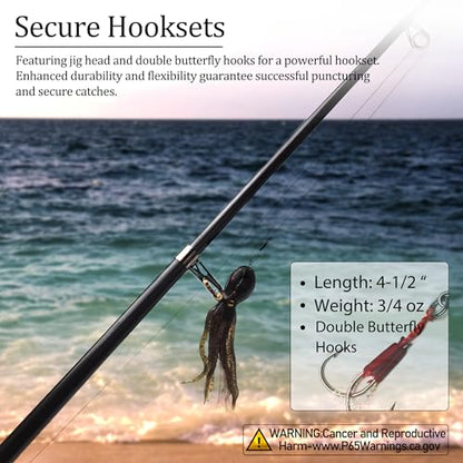 Soft Fishing Lures Shad Minnow Swimbaits, Pre-Rigged Jig Heads Paddle Tail Swim Baits for Bass, Trout, Walleye, Crappie, Sinking Jigs Bait for Saltwater Freshwater, Fishing Gifts for Men - color: C2-10 Pcs Soft Octopus Swimbait
