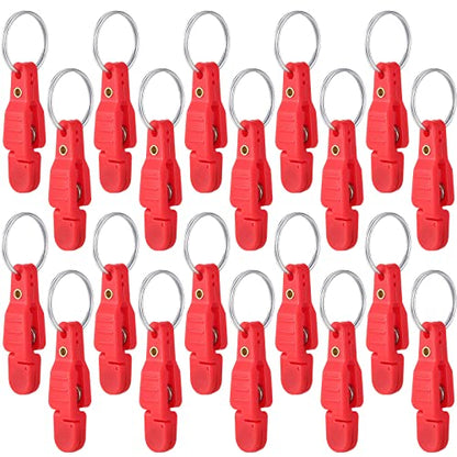Honoson 20 Pieces Heavy Tension Snap Release Clips Padded Trolling Clips with Key Ring for Weight Planer Board Offshore Kites Downrigger Fishing - color: Red