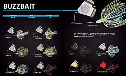 War Eagle Buzzbait Tournament-Preferred Fishing Lure with Unique Keeled Head and Hand-Tied Skirt - color: White, size: 1/2 oz